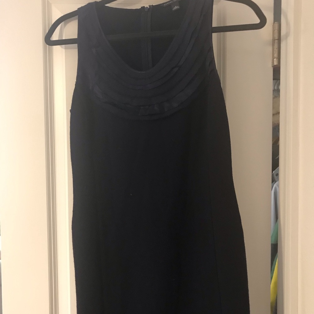 Banana republic navy cotton w silk detail midi